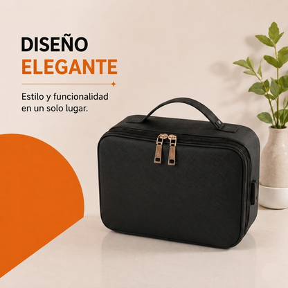 Cosmetiquera Portátil con Espejo LED